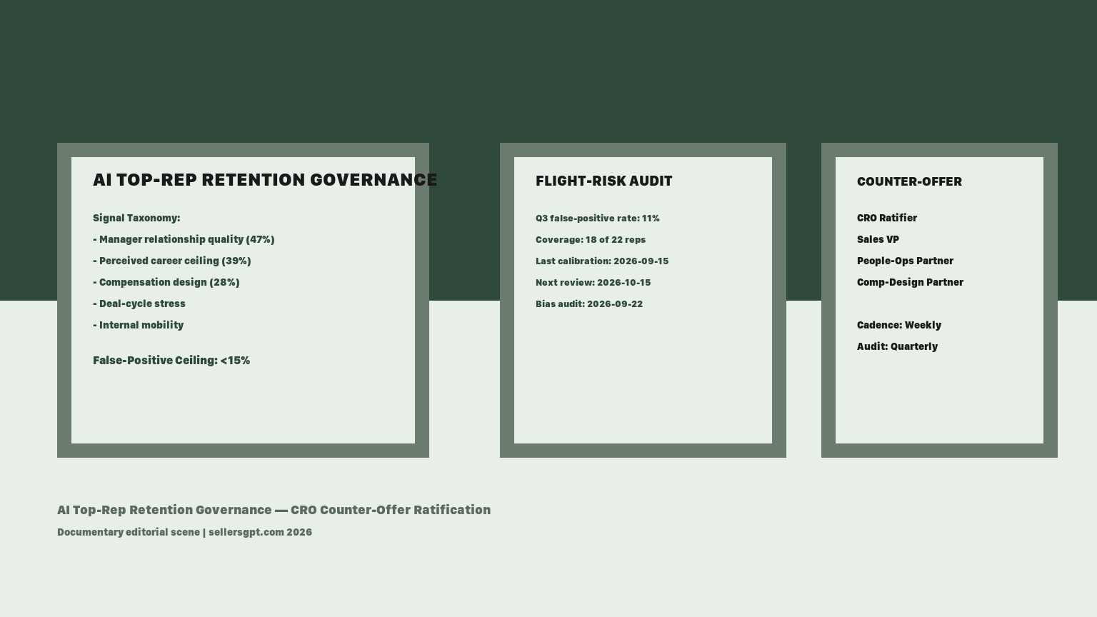 AI Top-Rep Retention Governance in 2026 — Let the Agent Flag Flight Risk, but the CRO Owns the Counter-Offer